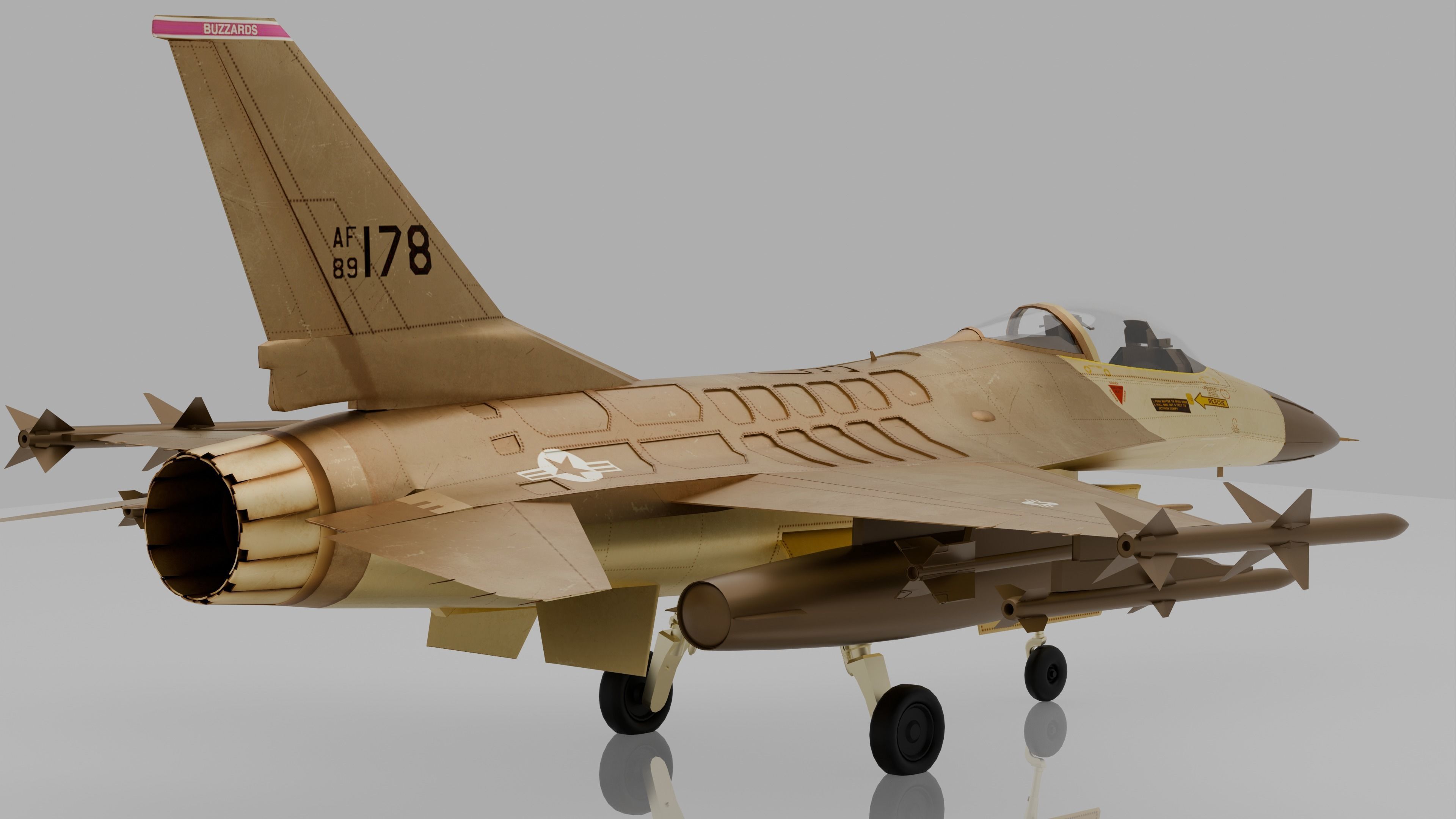 Falcon Fighter Jet 178 - Premium edition Low-poly 3D model_3