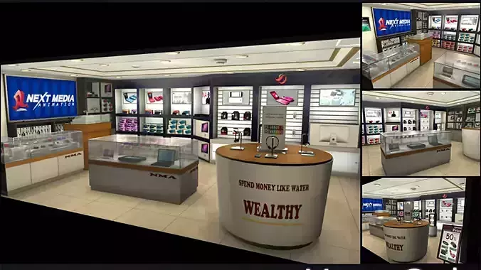 Modern Electronics Store 3D Model - Unity Ready