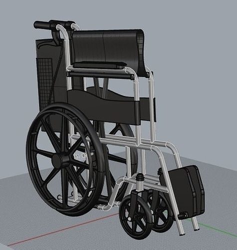 wheelchair  wheel chair  folded unfolded 3D print model