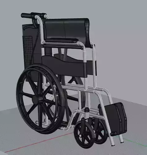 wheelchair  wheel chair  folded unfolded 3D print model