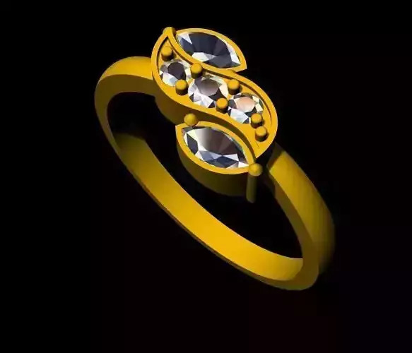 Leaf stone ring 3dm file