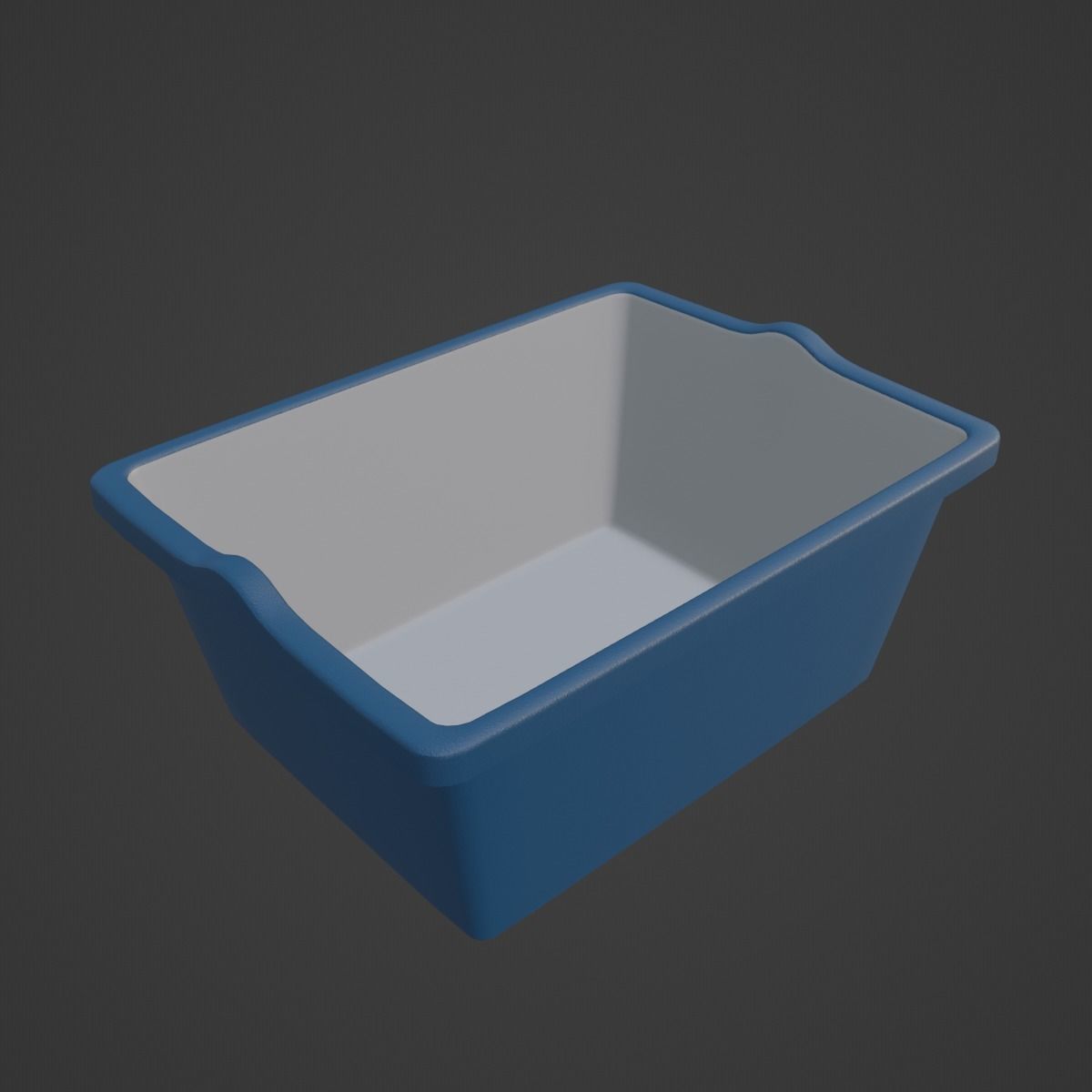 Simple Plastic Wash Basin C 01 Low-poly 3D model_6