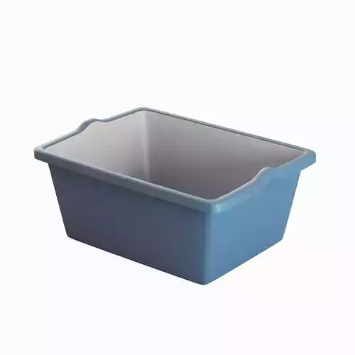 Simple Plastic Wash Basin C 01 Low-poly 3D model