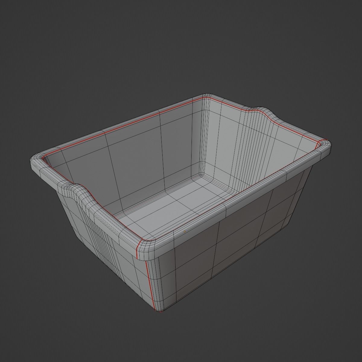 Simple Plastic Wash Basin C 01 Low-poly 3D model_9
