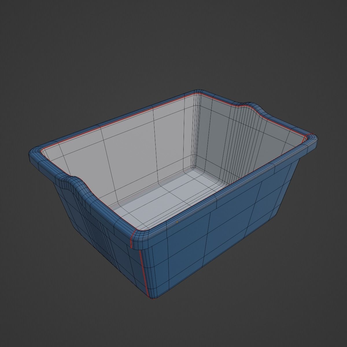 Simple Plastic Wash Basin C 01 Low-poly 3D model_7