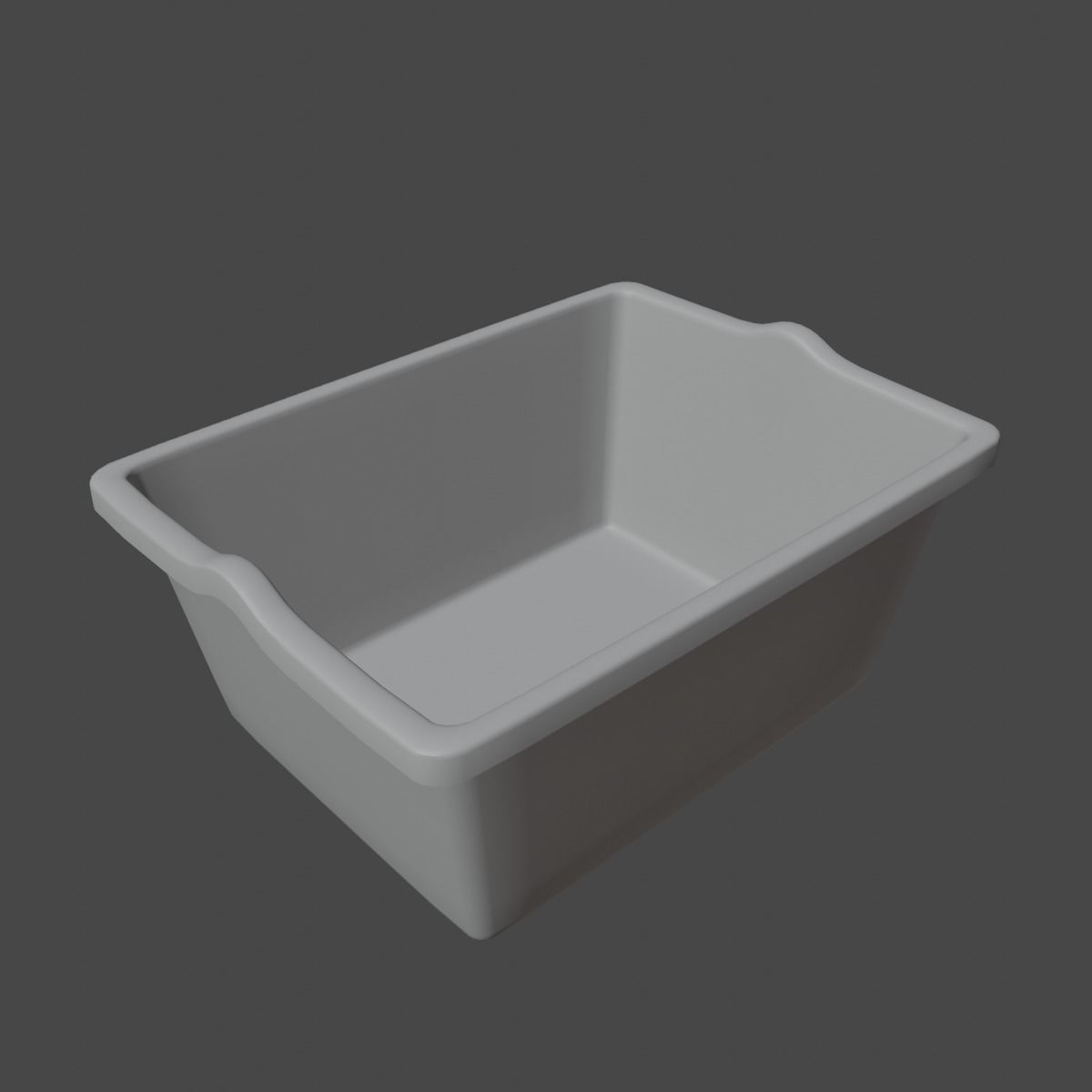 Simple Plastic Wash Basin C 01 Low-poly 3D model_8