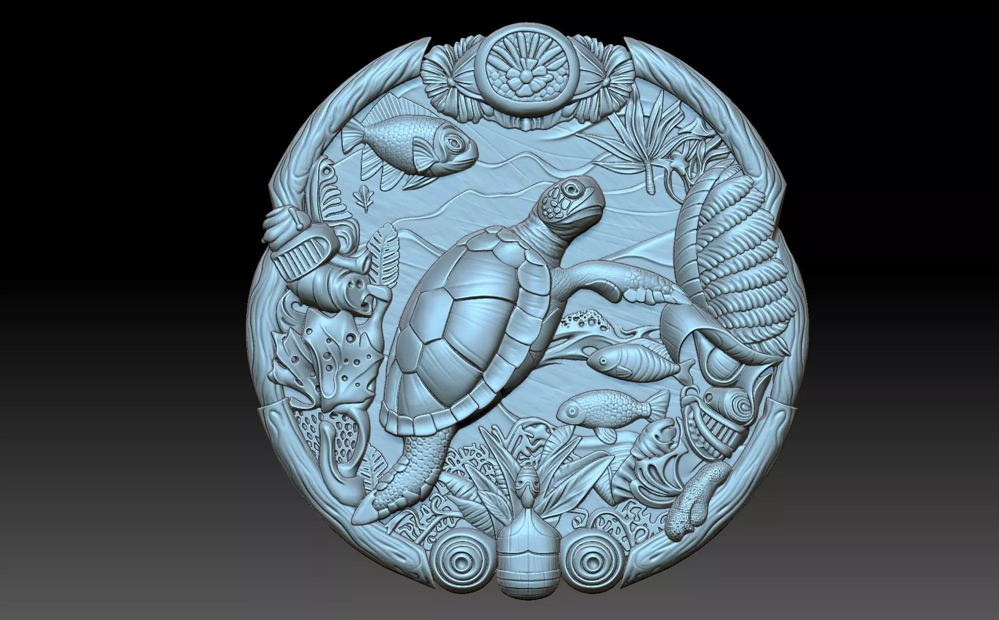 Turtle sea 3D print model