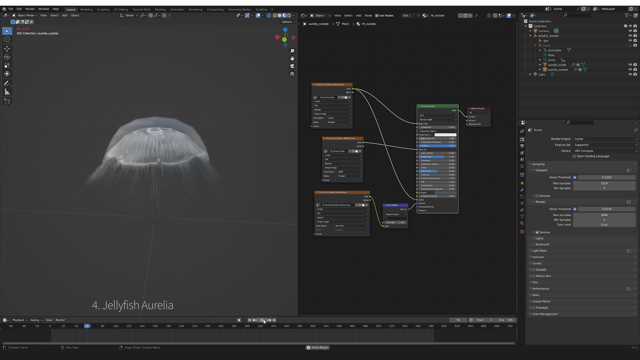 Jellyfish Pack 5 Low-poly 3D model_37