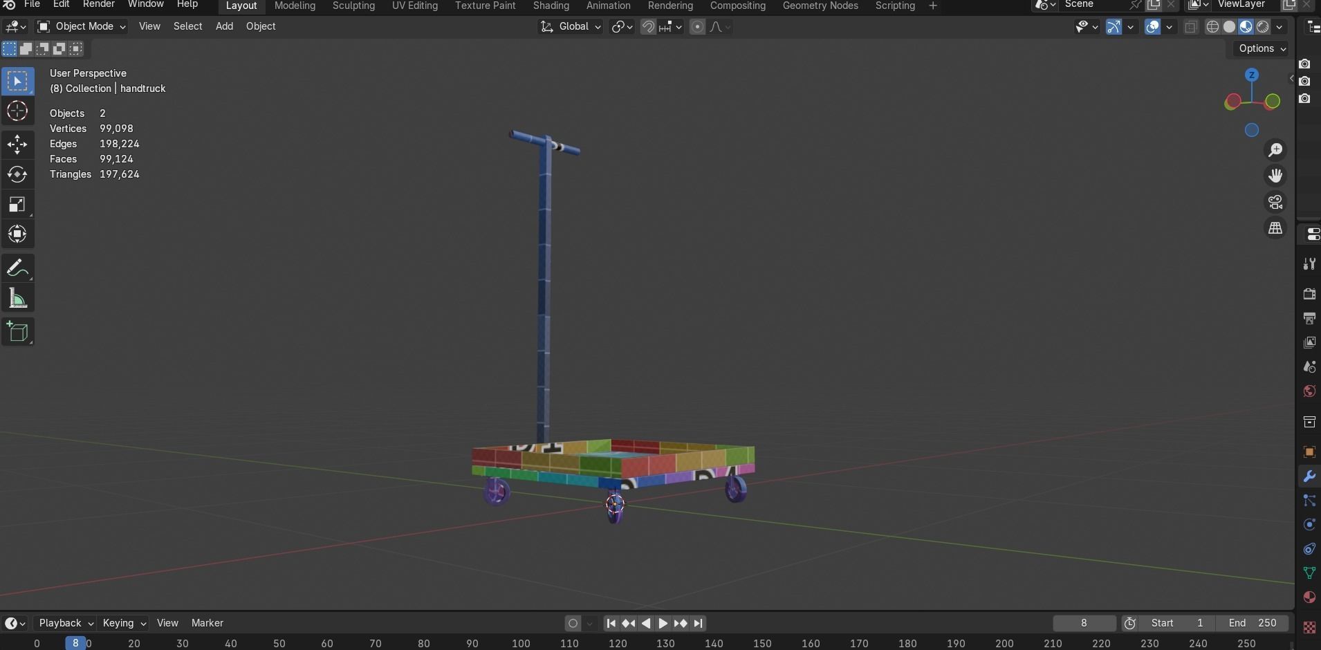 Hand Truck 3D Model Low-poly 3D model_27