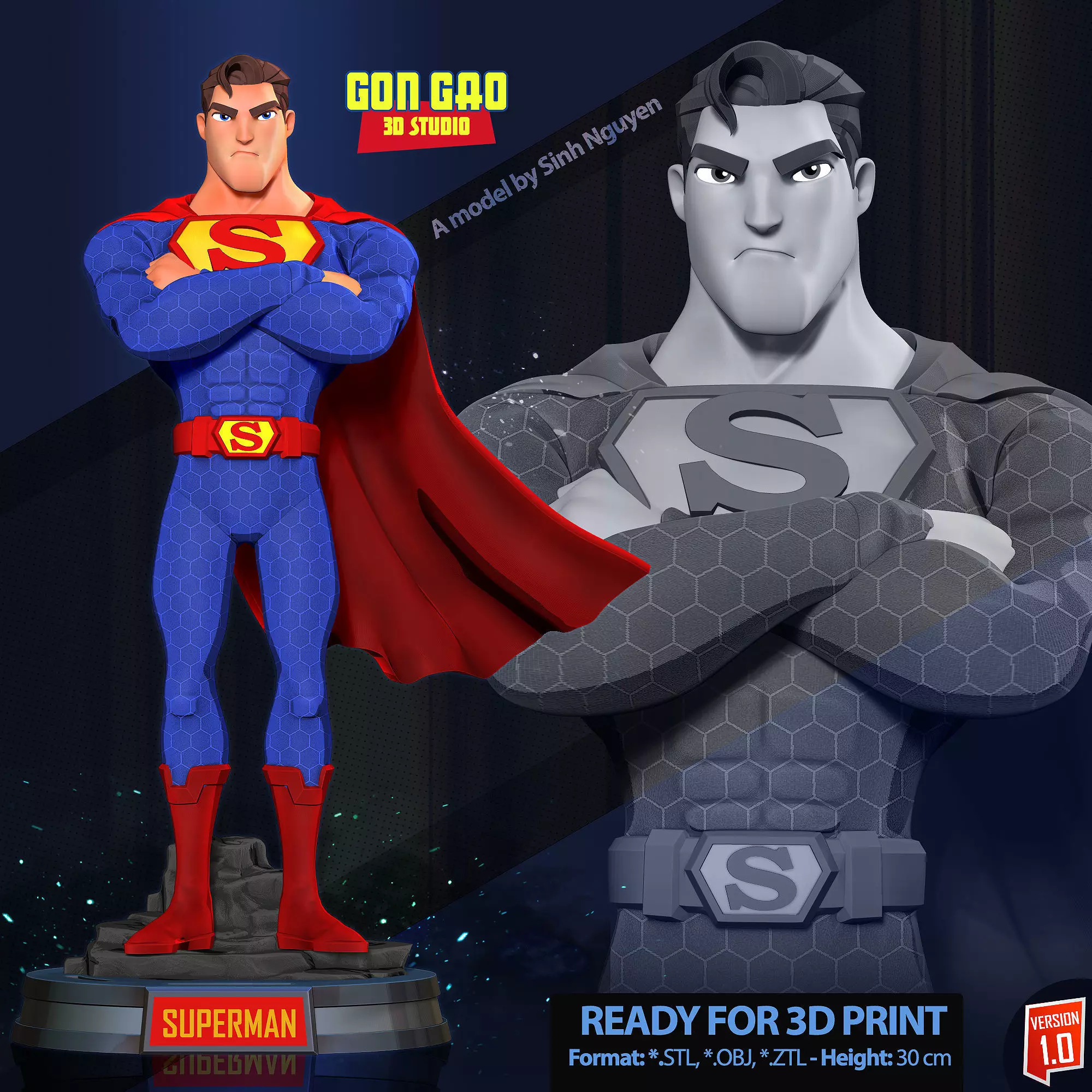 Superman 3D print model