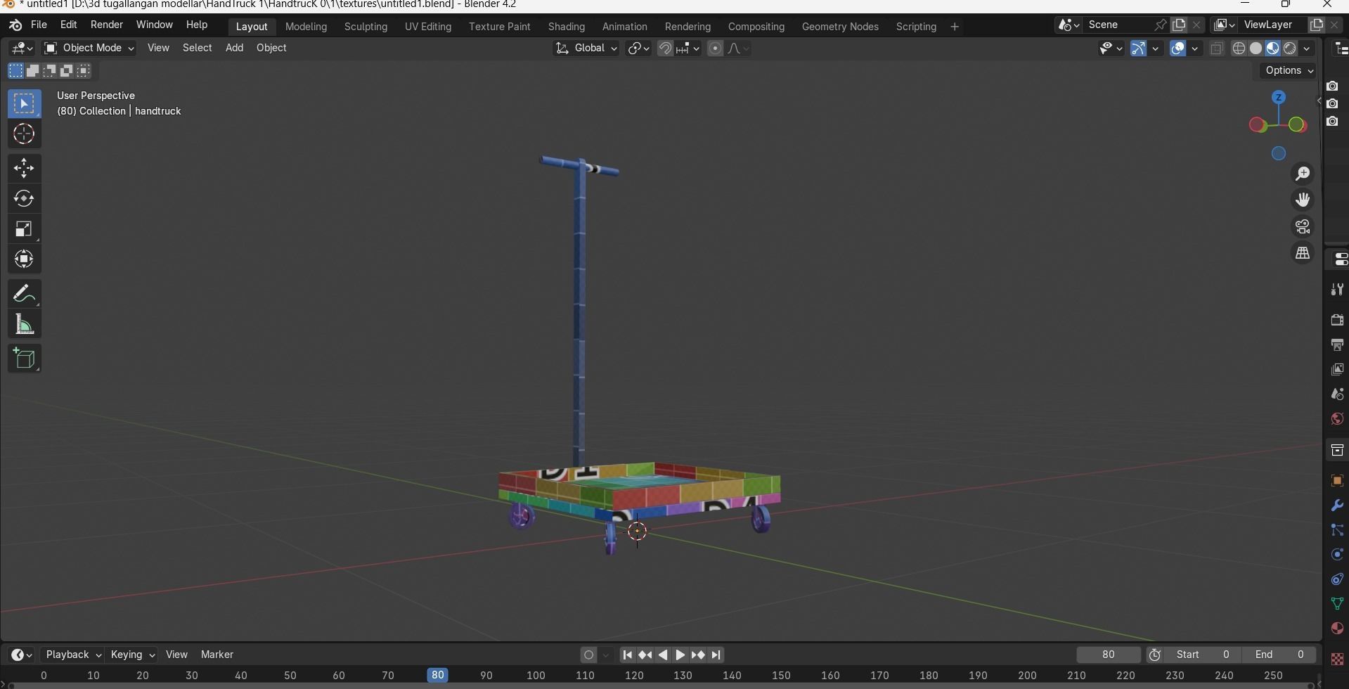 Hand Truck 3D Model Low-poly 3D model_30