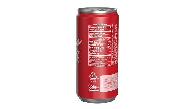 Coca Cola Drink Can Slim 190ml 28 Low-poly 3D model 5
