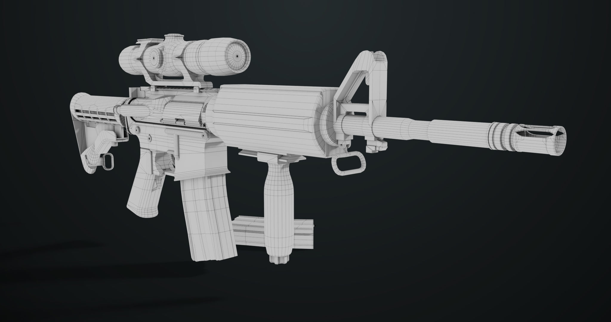 Machine Gun 09 Black All PBR Unity UE Textures Low-poly 3D model_39