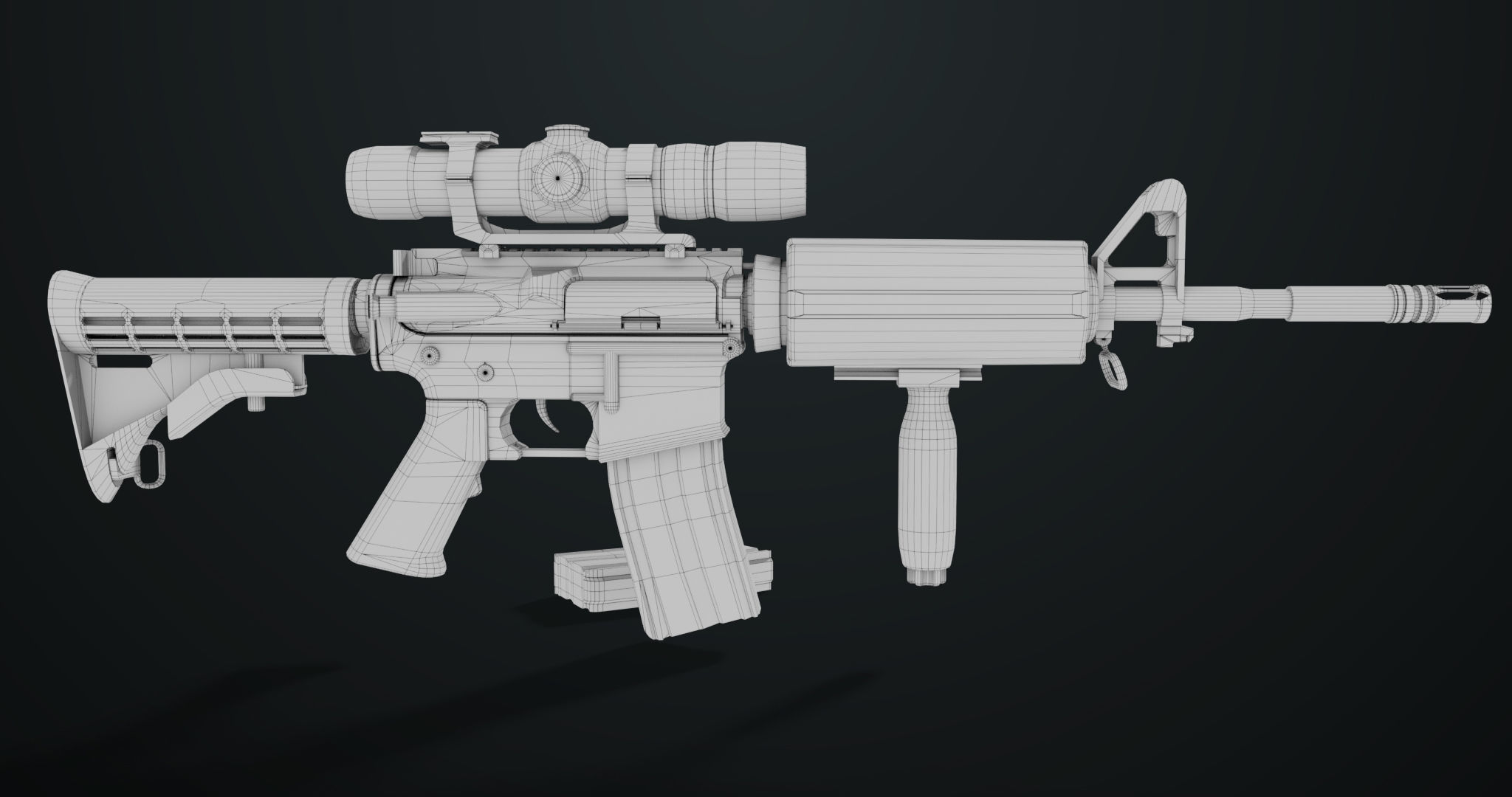 Machine Gun 09 Black All PBR Unity UE Textures Low-poly 3D model_40