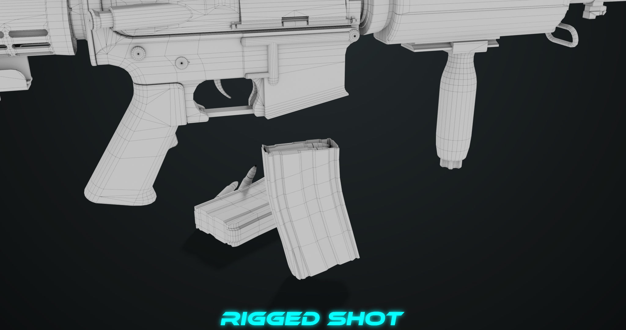 Machine Gun 09 Black All PBR Unity UE Textures Low-poly 3D model_65