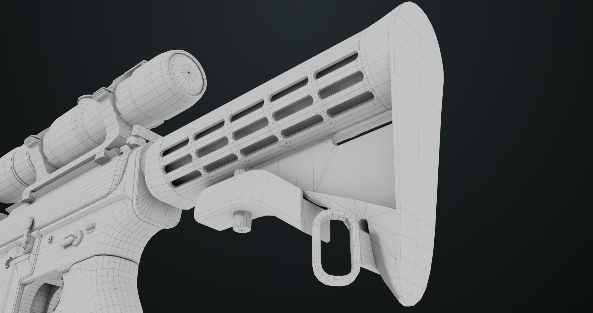 Machine Gun 09 Black All PBR Unity UE Textures Low-poly 3D model_49