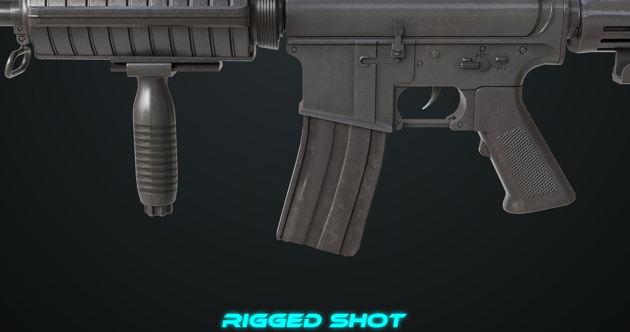 Machine Gun 09 Black All PBR Unity UE Textures Low-poly 3D model_26