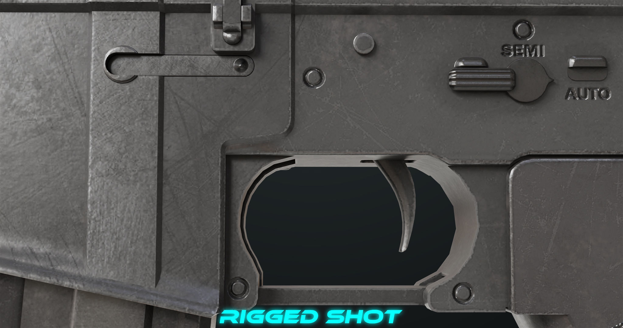 Machine Gun 09 Black All PBR Unity UE Textures Low-poly 3D model_21