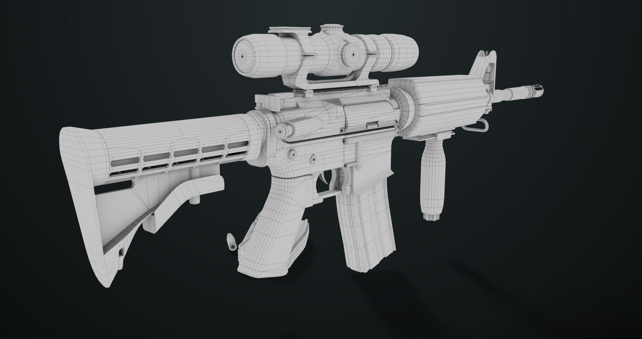 Machine Gun 09 Black All PBR Unity UE Textures Low-poly 3D model_41