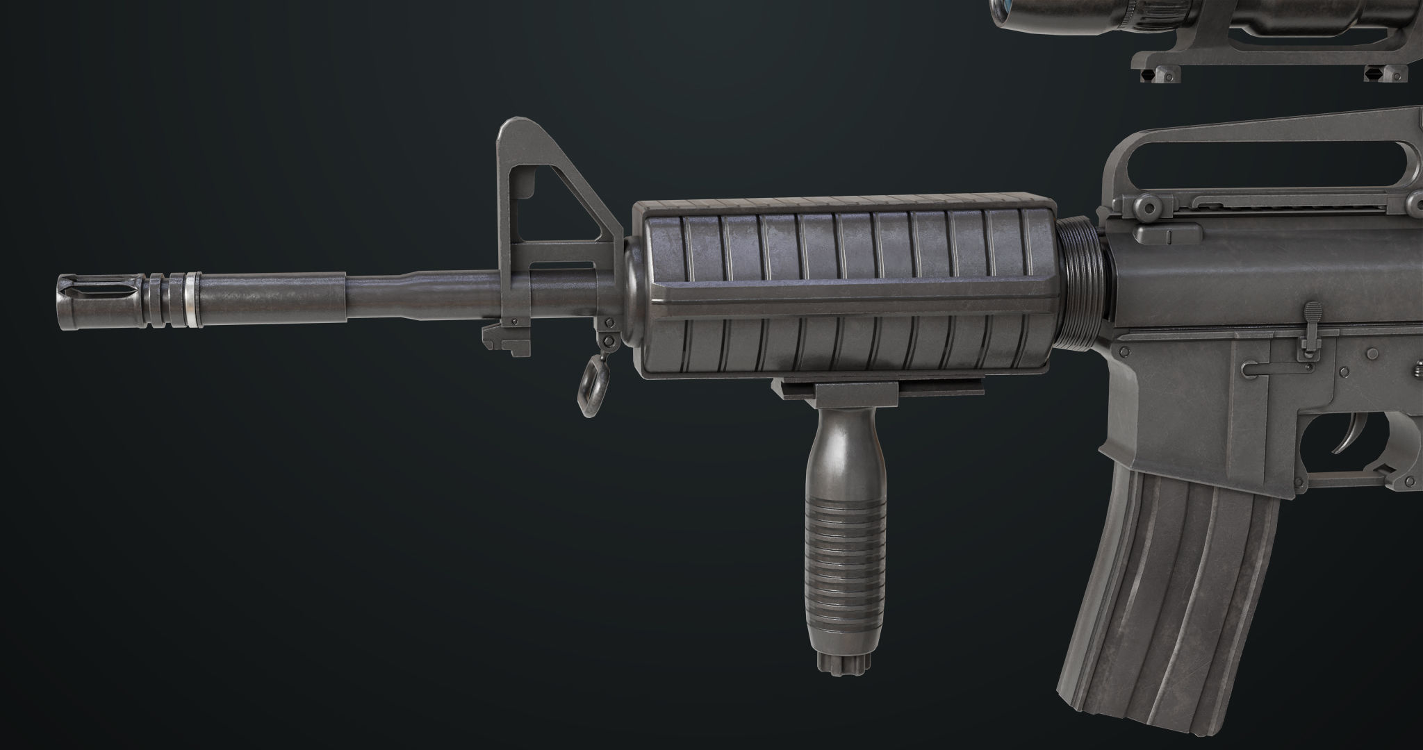 Machine Gun 09 Black All PBR Unity UE Textures Low-poly 3D model_12