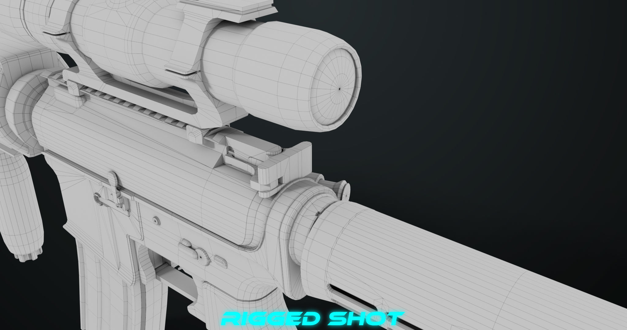 Machine Gun 09 Black All PBR Unity UE Textures Low-poly 3D model_57