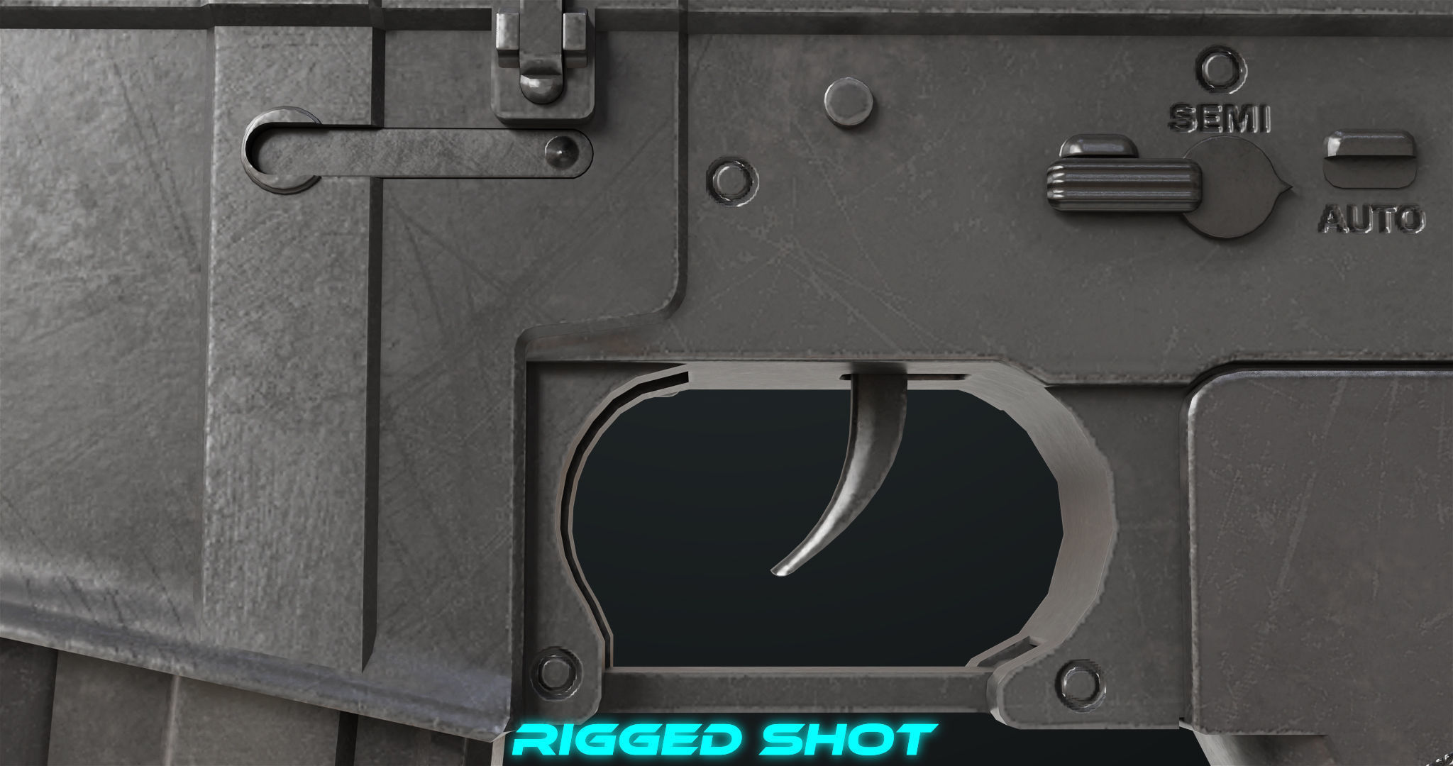 Machine Gun 09 Black All PBR Unity UE Textures Low-poly 3D model_20