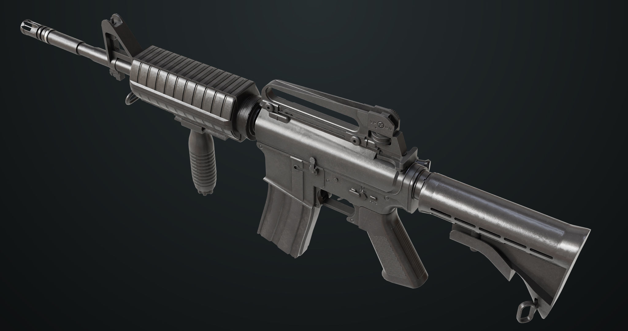 Machine Gun 09 Black All PBR Unity UE Textures Low-poly 3D model_32