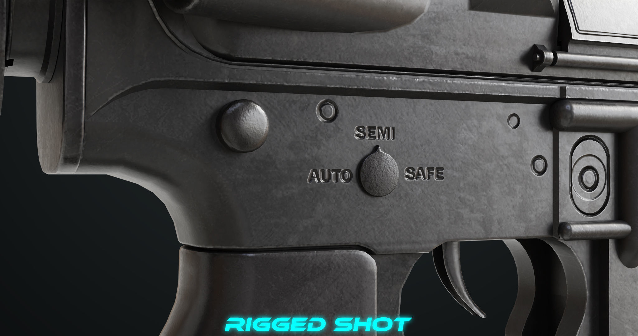 Machine Gun 09 Black All PBR Unity UE Textures Low-poly 3D model_22