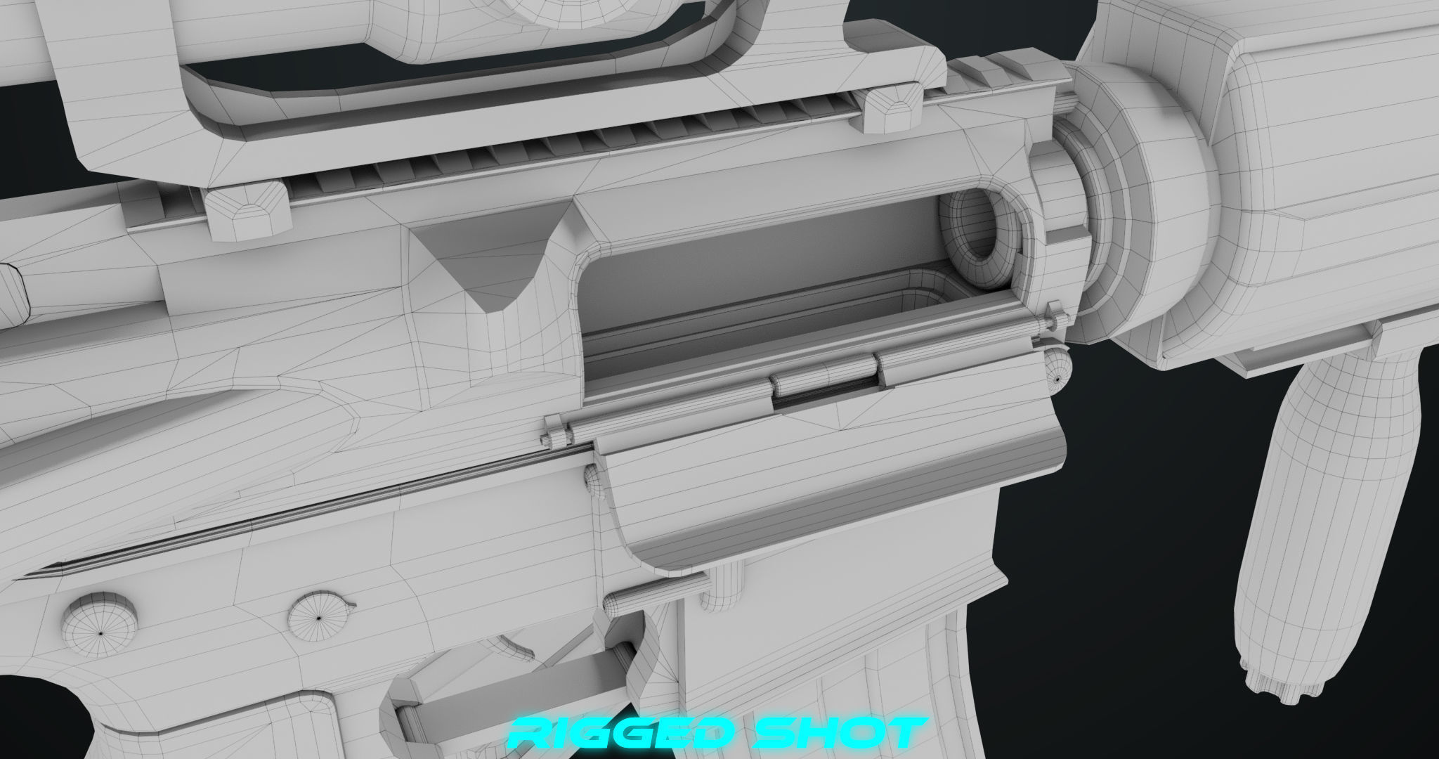 Machine Gun 09 Black All PBR Unity UE Textures Low-poly 3D model_67