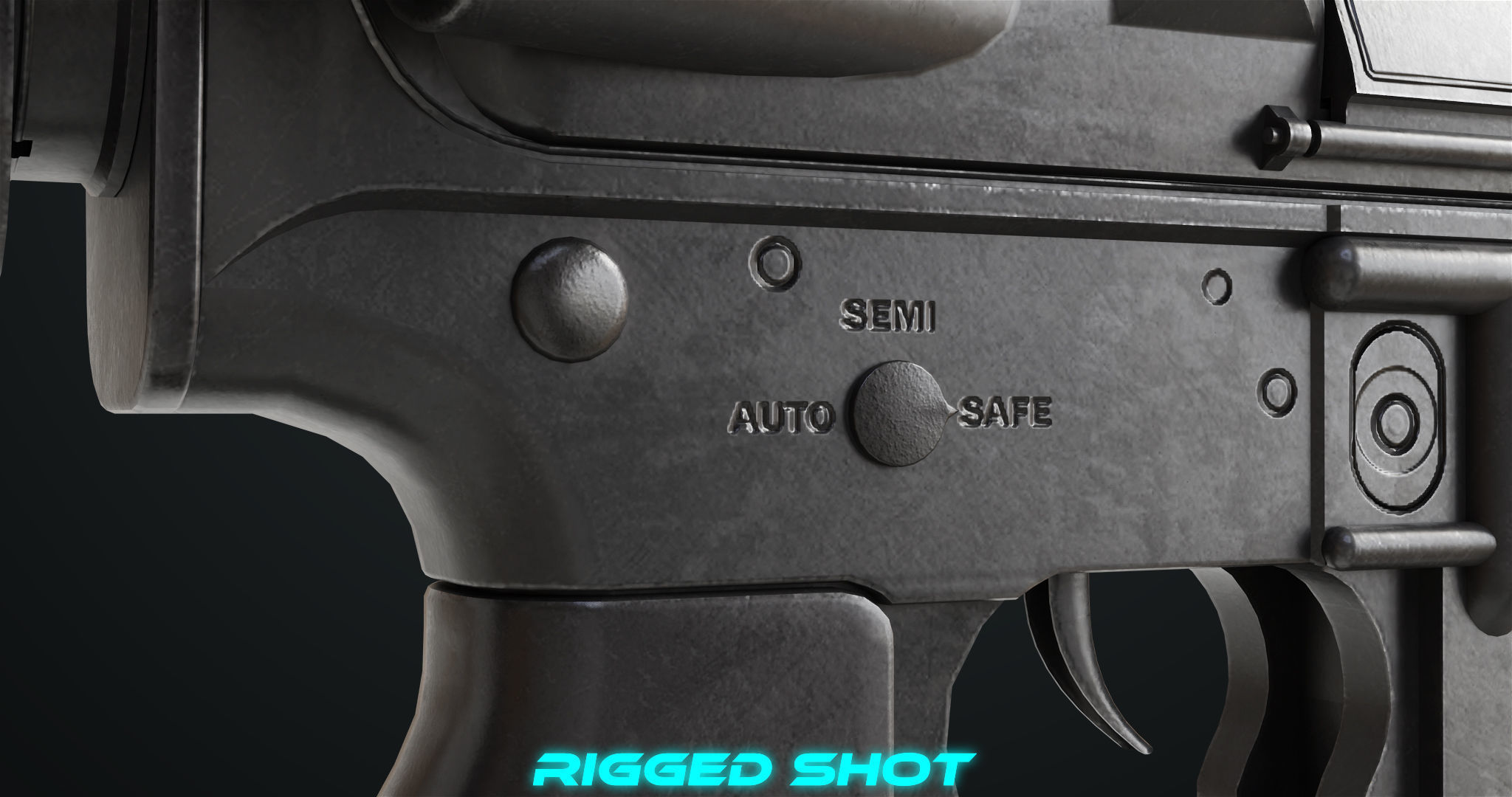 Machine Gun 09 Black All PBR Unity UE Textures Low-poly 3D model_23