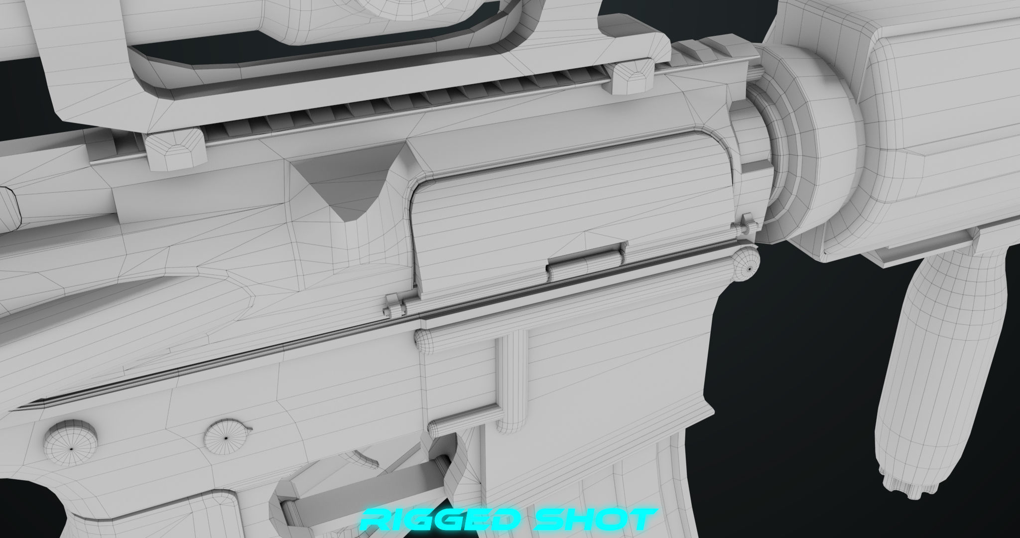 Machine Gun 09 Black All PBR Unity UE Textures Low-poly 3D model_66