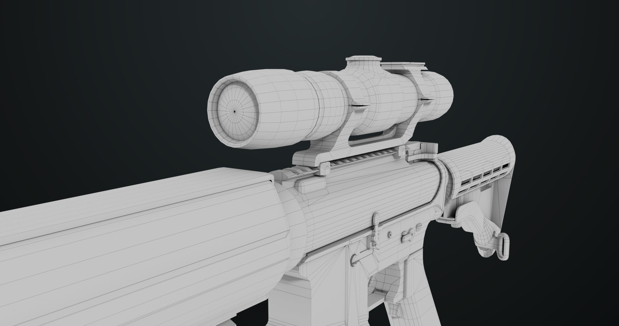 Machine Gun 09 Black All PBR Unity UE Textures Low-poly 3D model_45