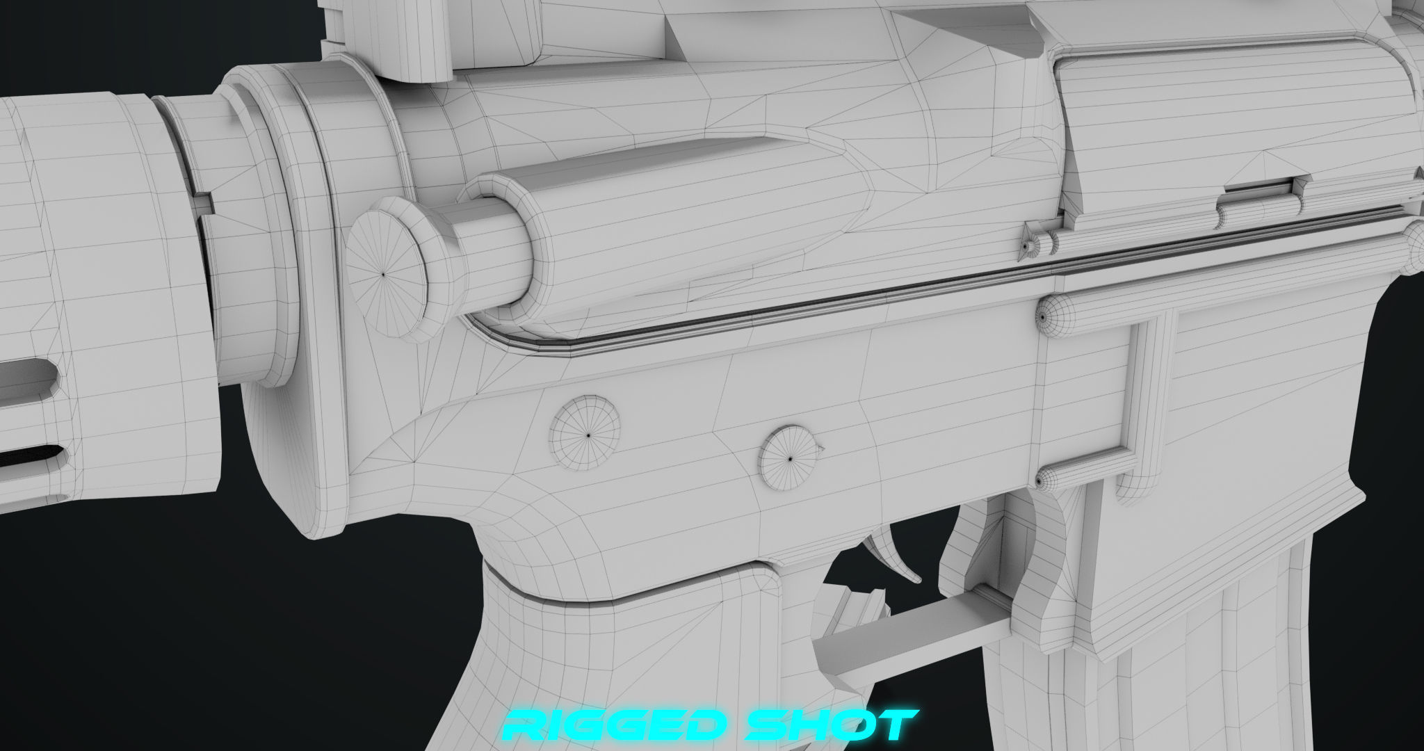 Machine Gun 09 Black All PBR Unity UE Textures Low-poly 3D model_63