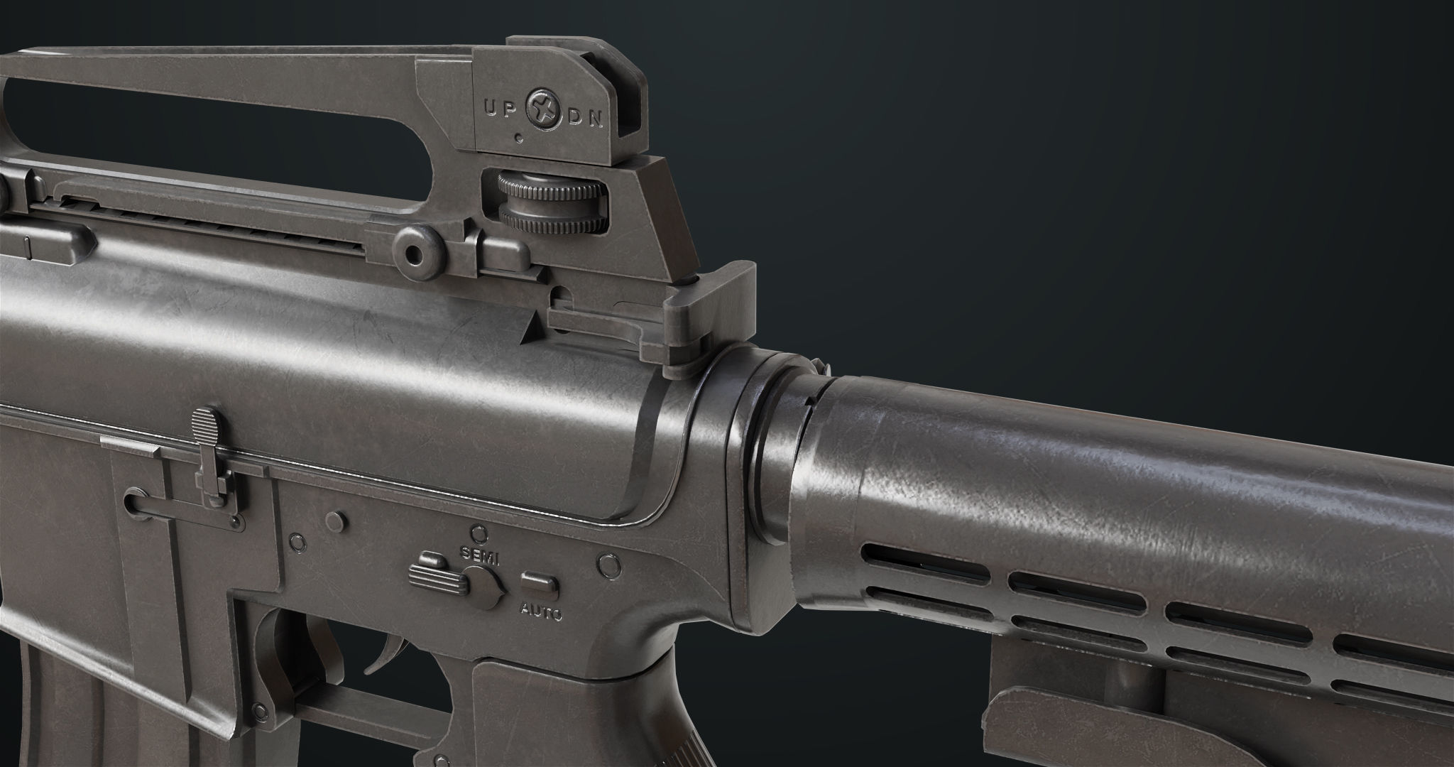 Machine Gun 09 Black All PBR Unity UE Textures Low-poly 3D model_16
