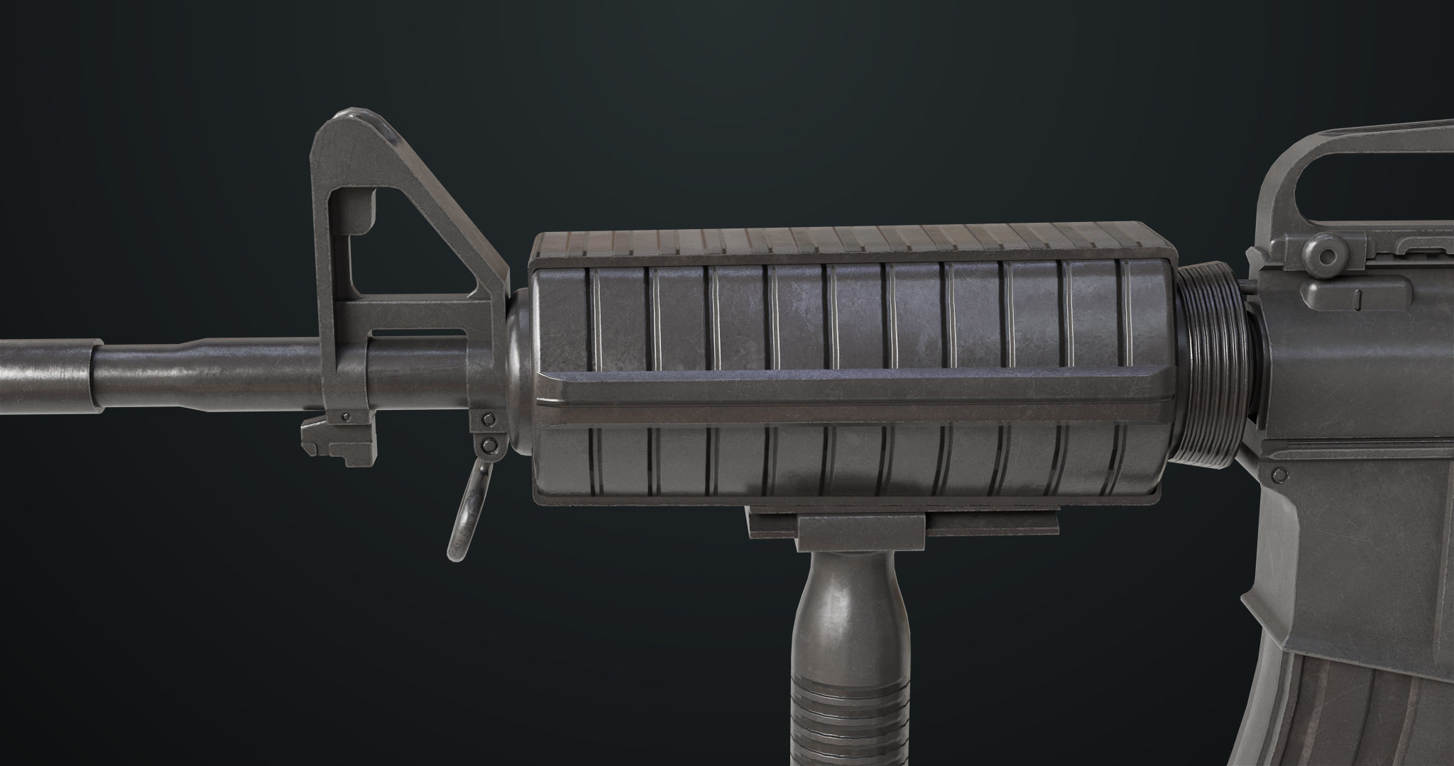 Machine Gun 09 Black All PBR Unity UE Textures Low-poly 3D model_29