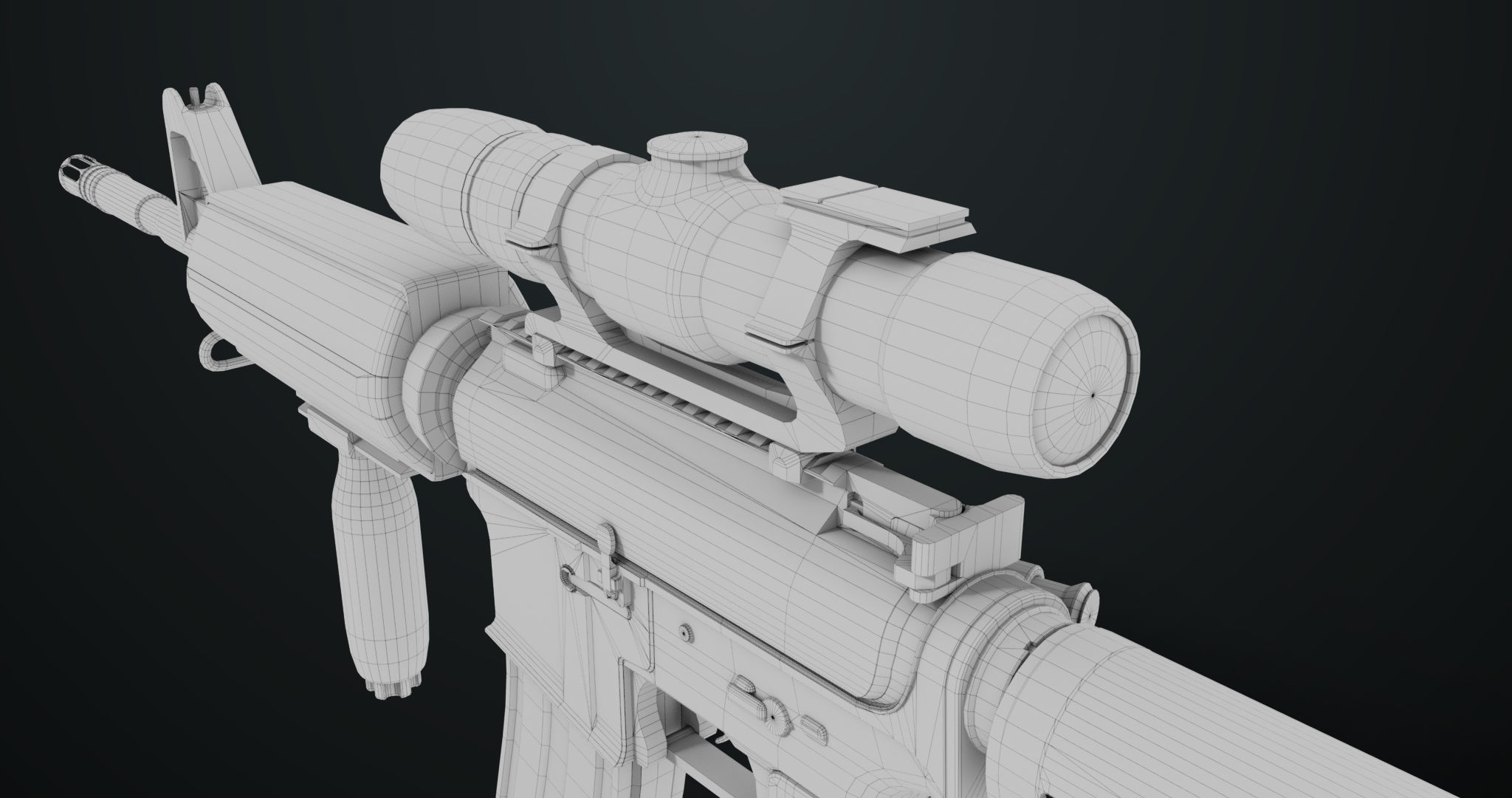 Machine Gun 09 Black All PBR Unity UE Textures Low-poly 3D model_44