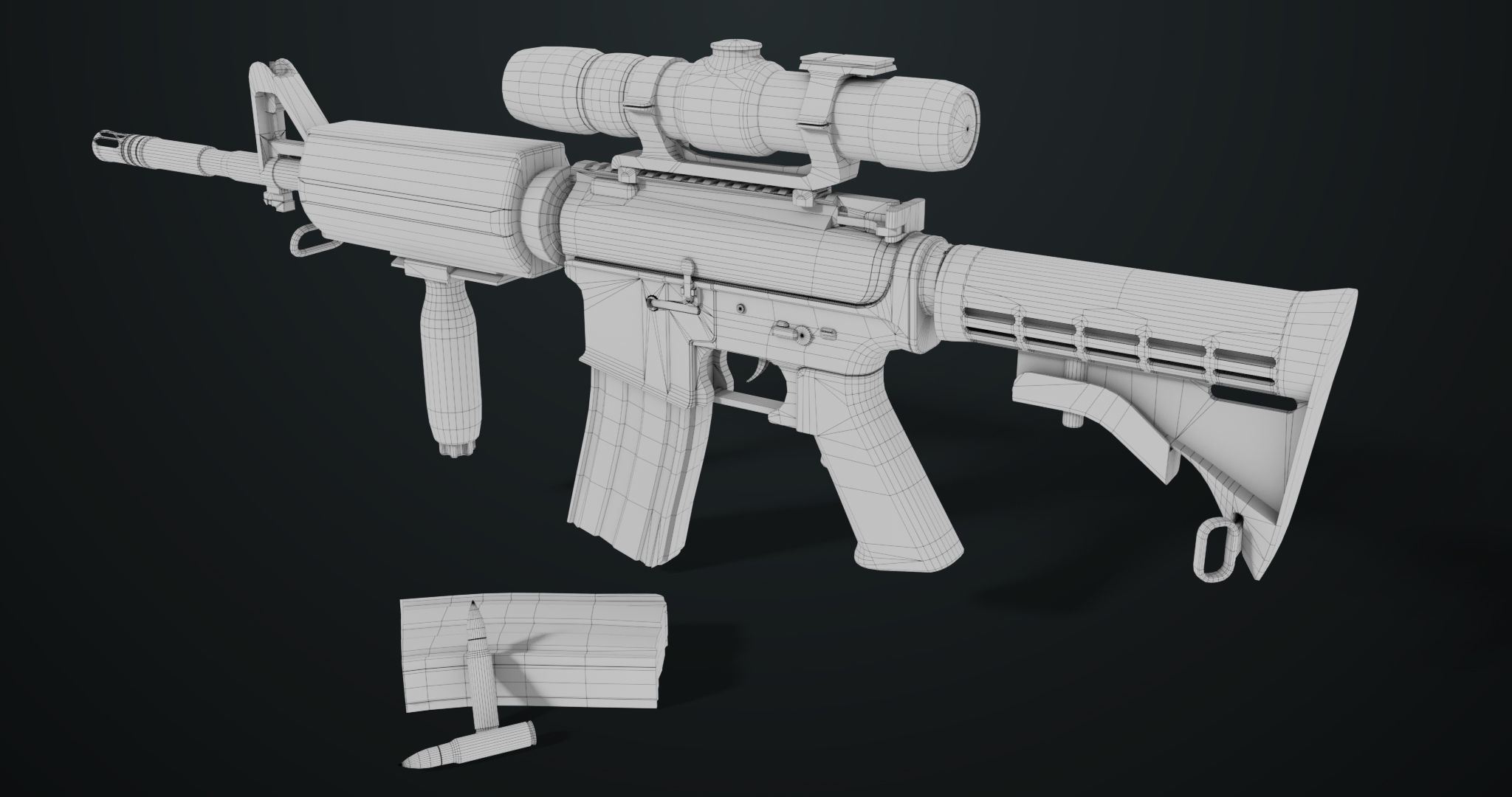 Machine Gun 09 Black All PBR Unity UE Textures Low-poly 3D model_68