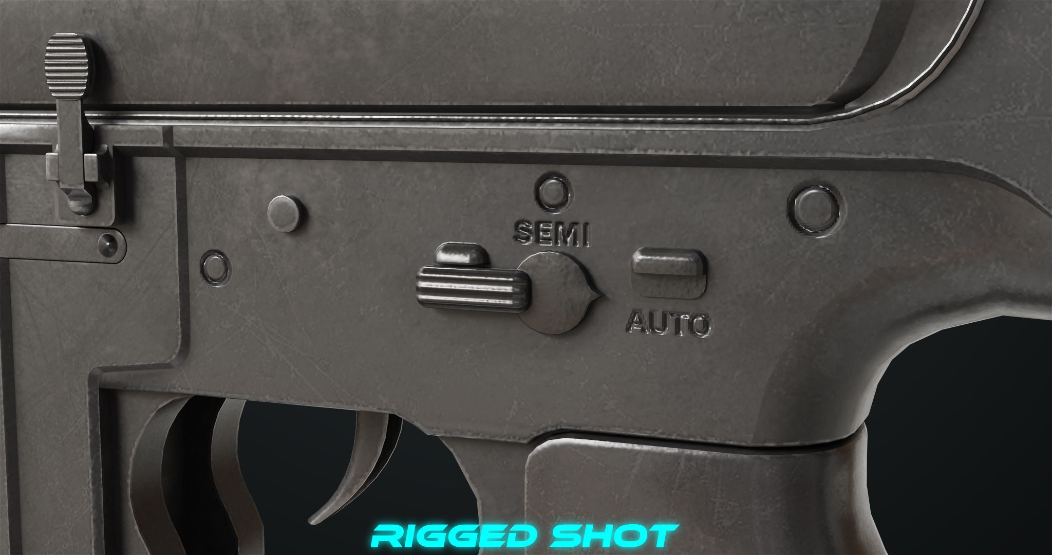 Machine Gun 09 Black All PBR Unity UE Textures Low-poly 3D model_18