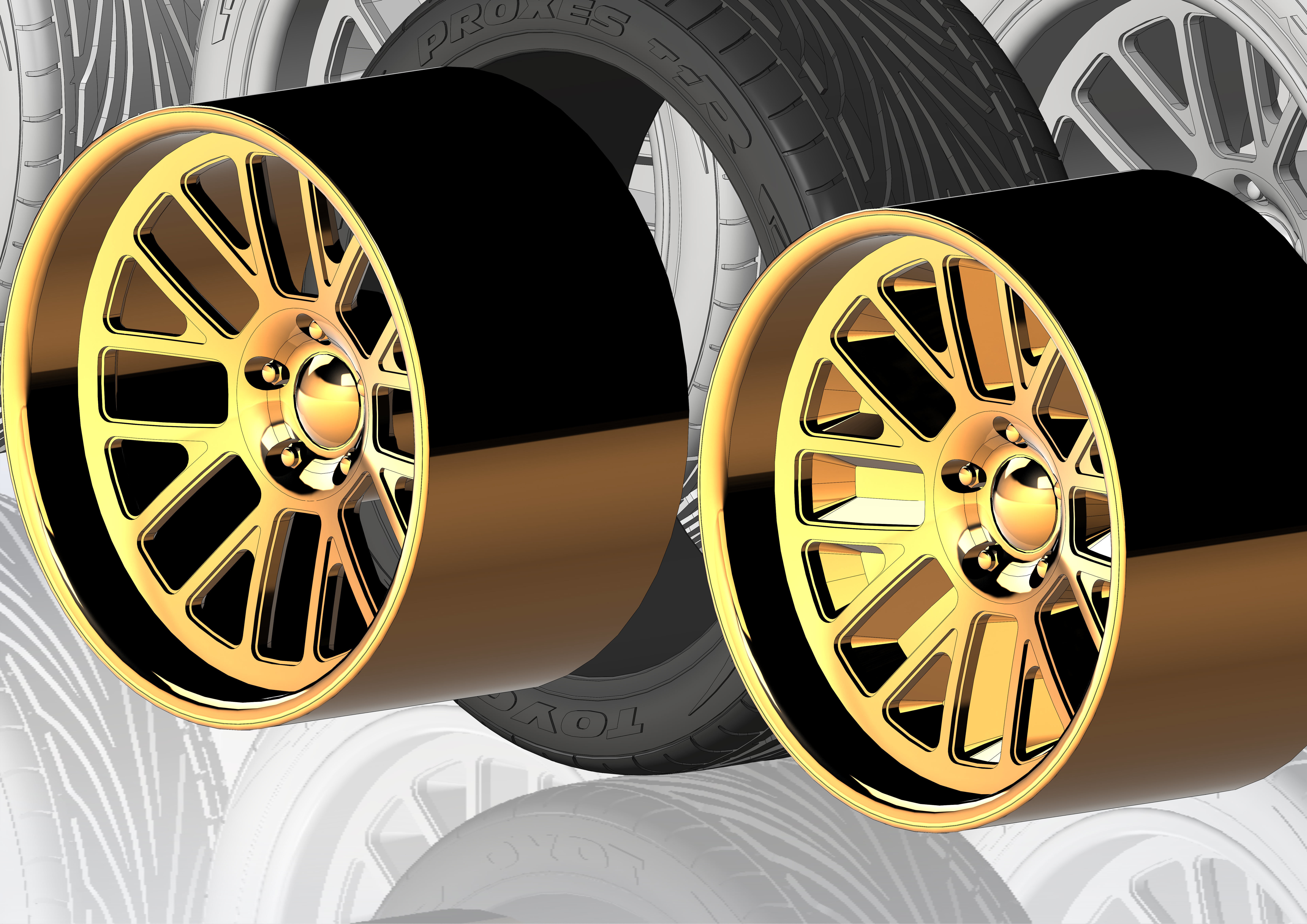 Custom wheels Boze Vortex for your scale model 3D print model_13