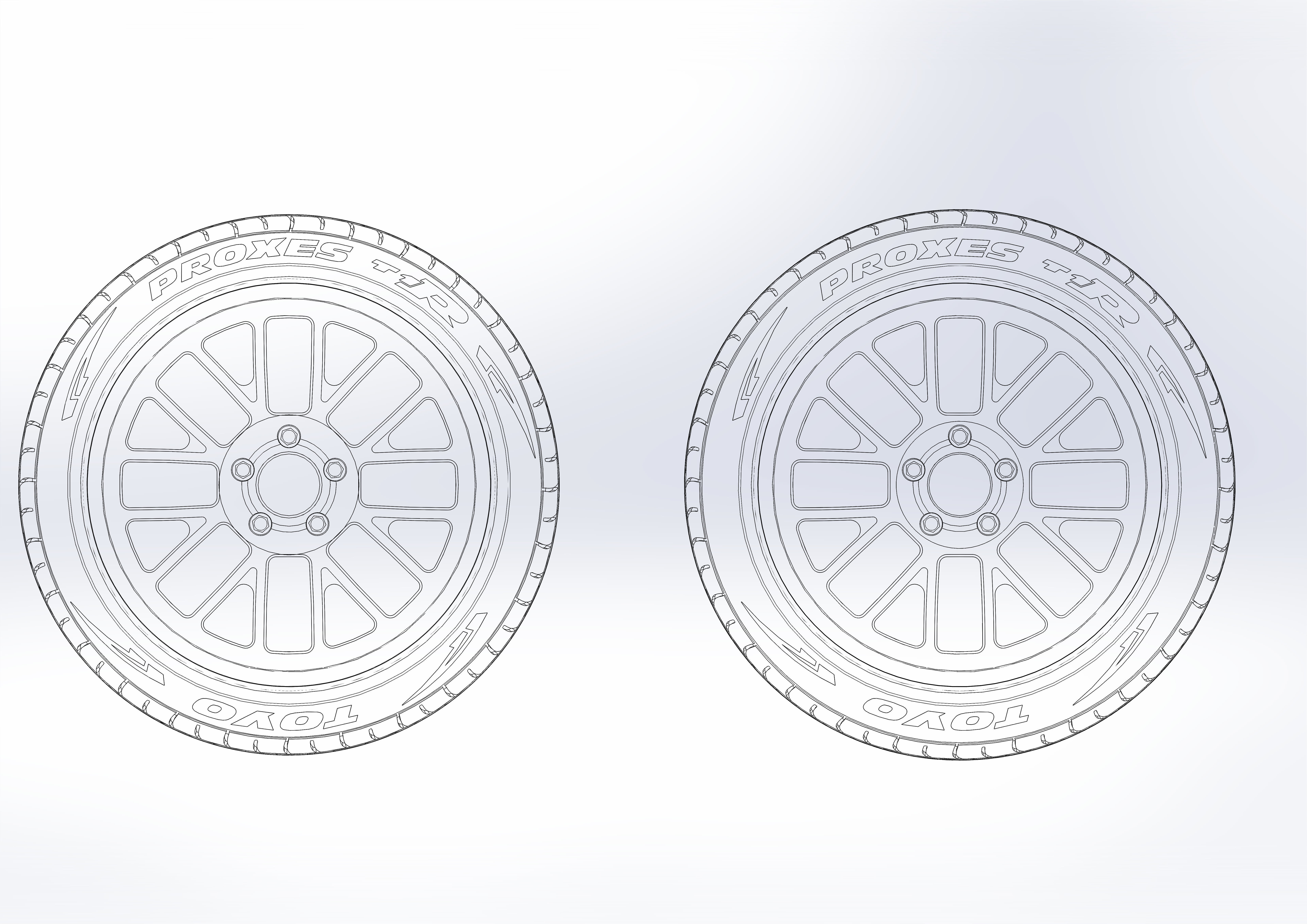 Custom wheels Boze Vortex for your scale model 3D print model_7