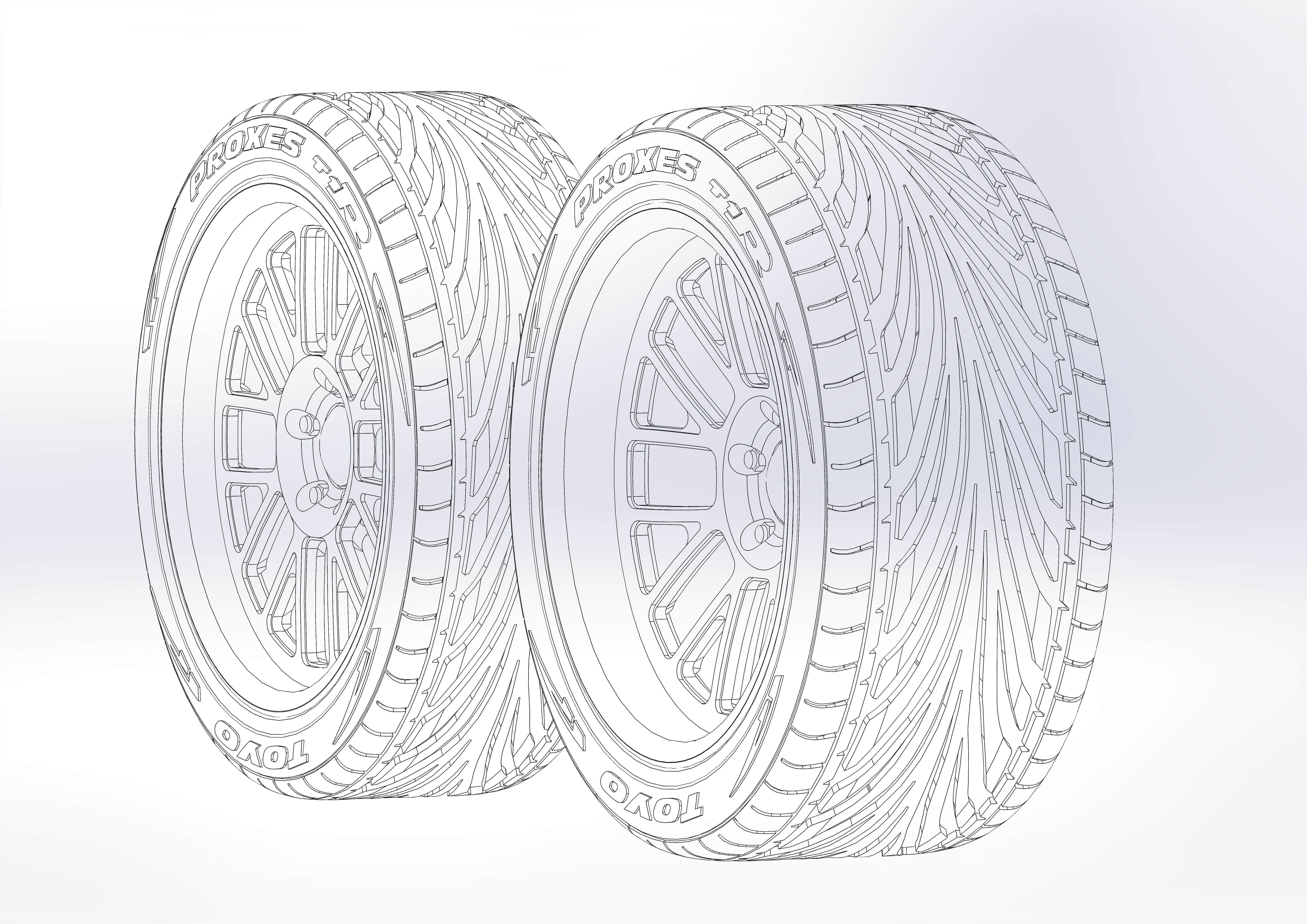 Custom wheels Boze Vortex for your scale model 3D print model_8