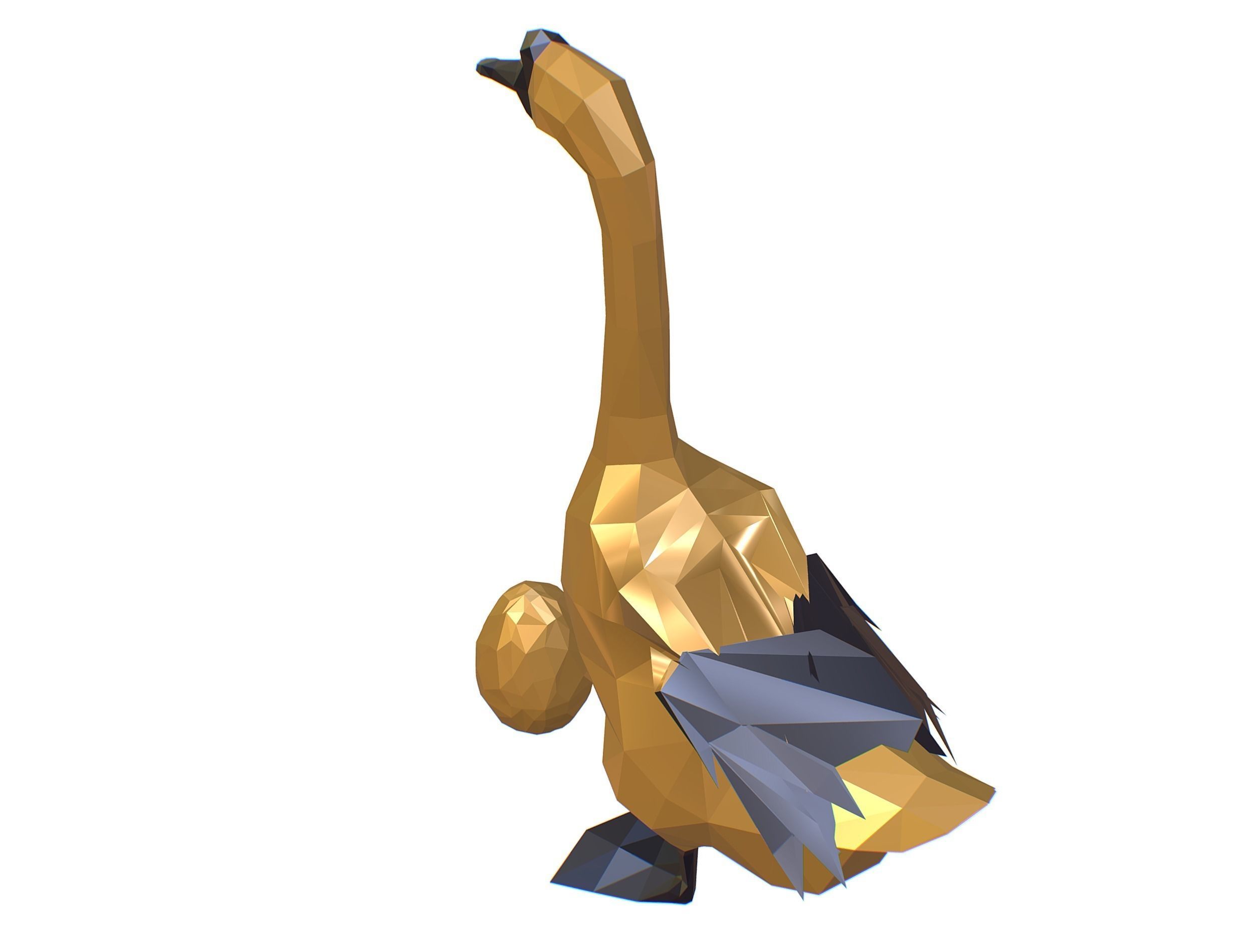 Animated Golden Goose Egg Lowpoly Art Style Low-poly 3D model_42