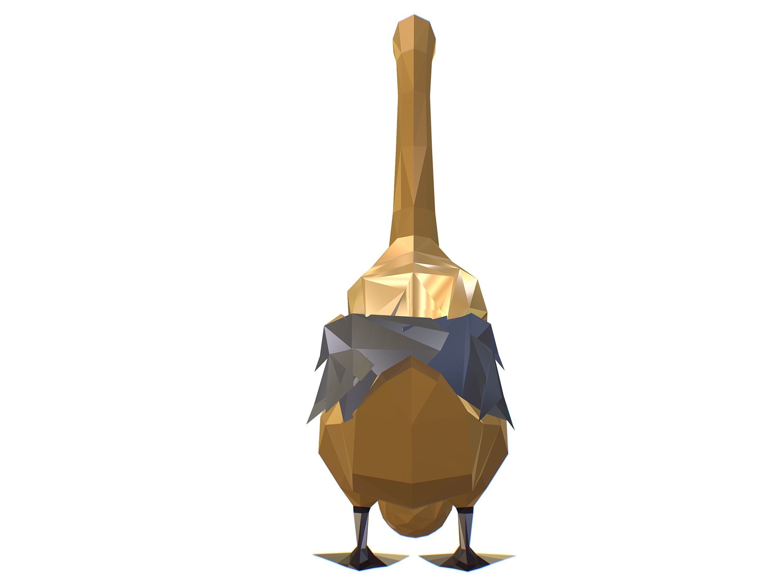 Animated Golden Goose Egg Lowpoly Art Style Low-poly 3D model_38