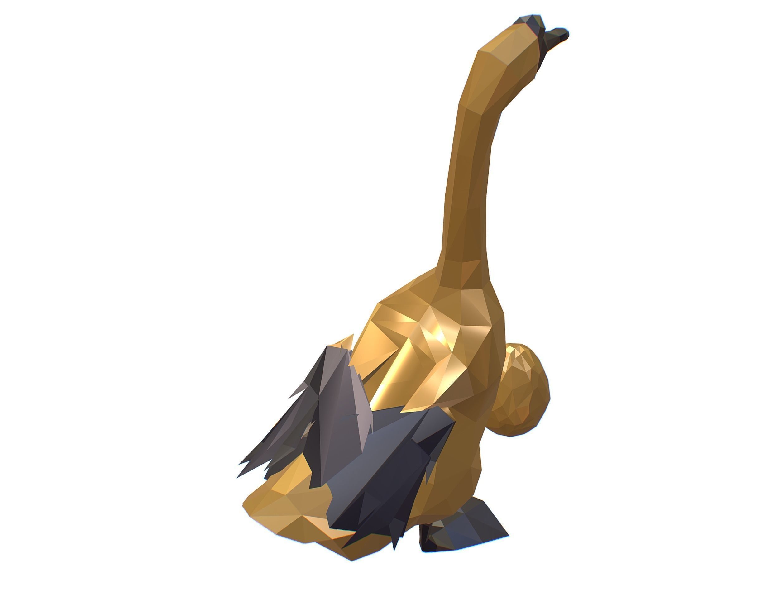 Animated Golden Goose Egg Lowpoly Art Style Low-poly 3D model_41