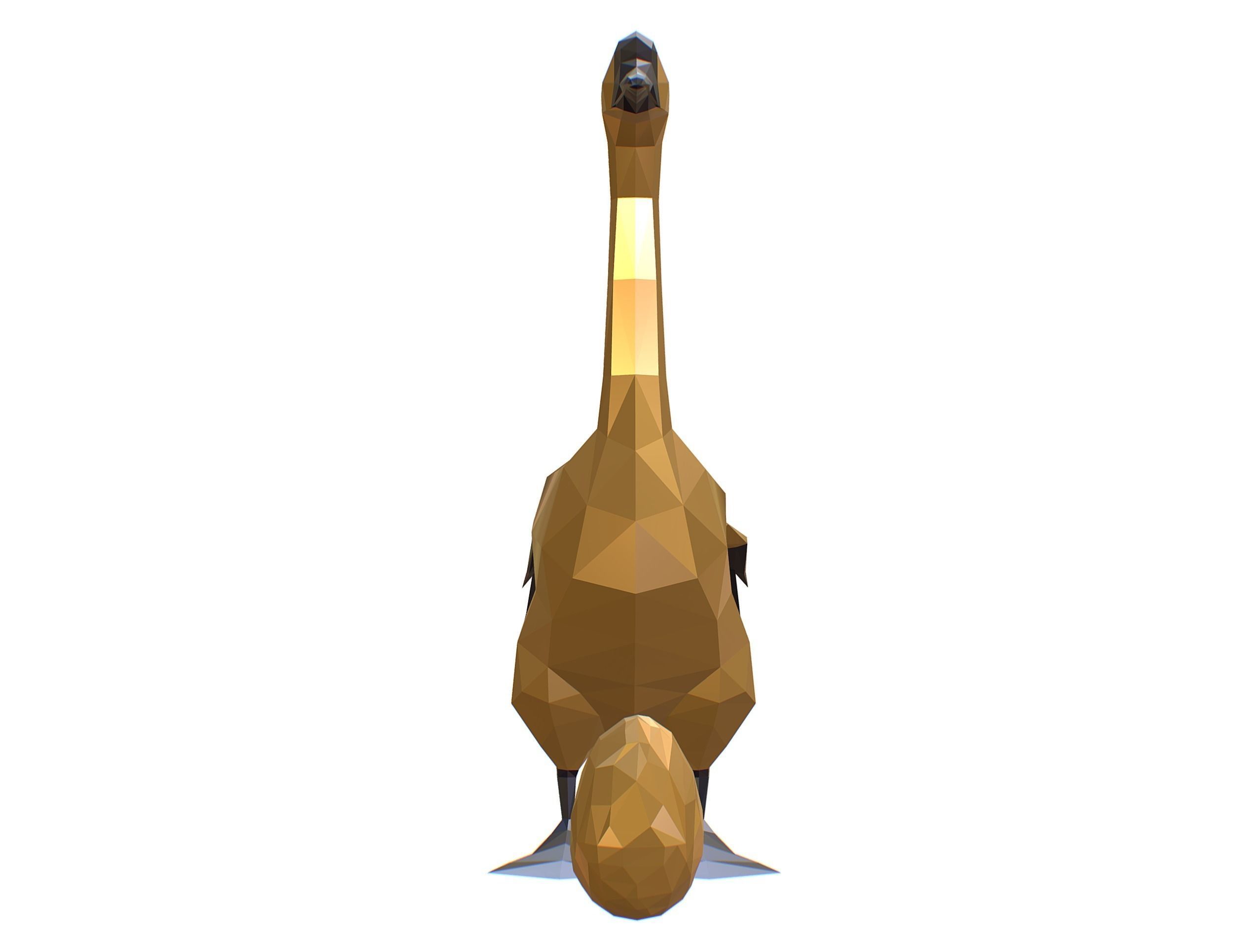 Animated Golden Goose Egg Lowpoly Art Style Low-poly 3D model_36