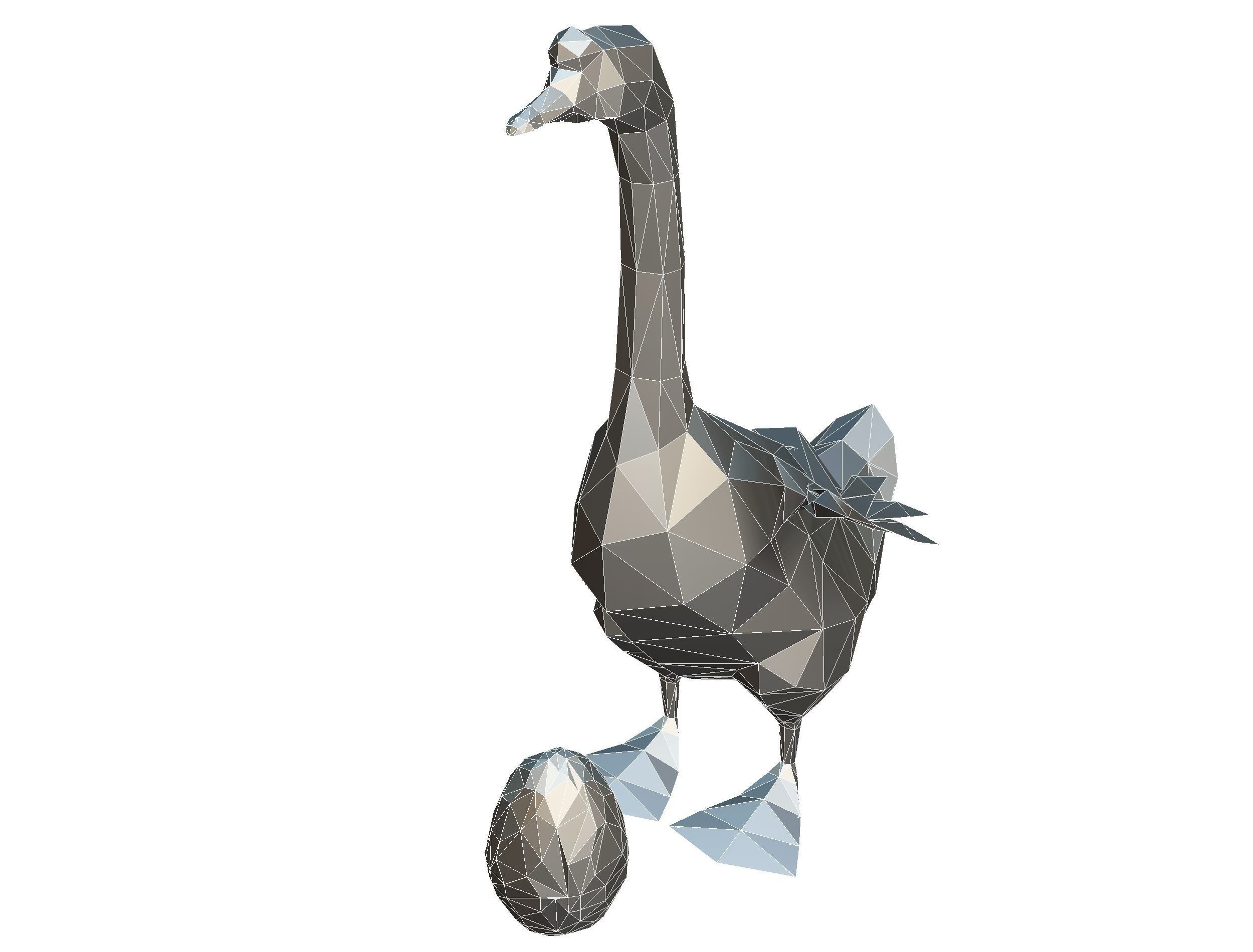Animated Golden Goose Egg Lowpoly Art Style Low-poly 3D model_44