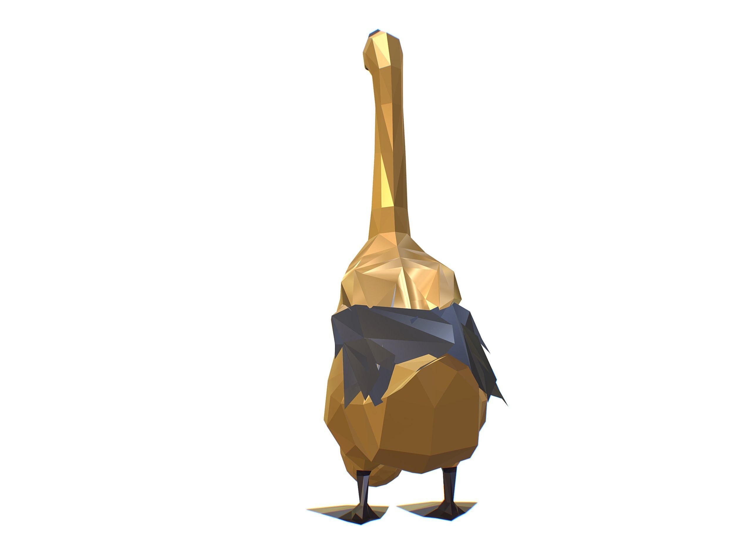 Animated Golden Goose Egg Lowpoly Art Style Low-poly 3D model_32