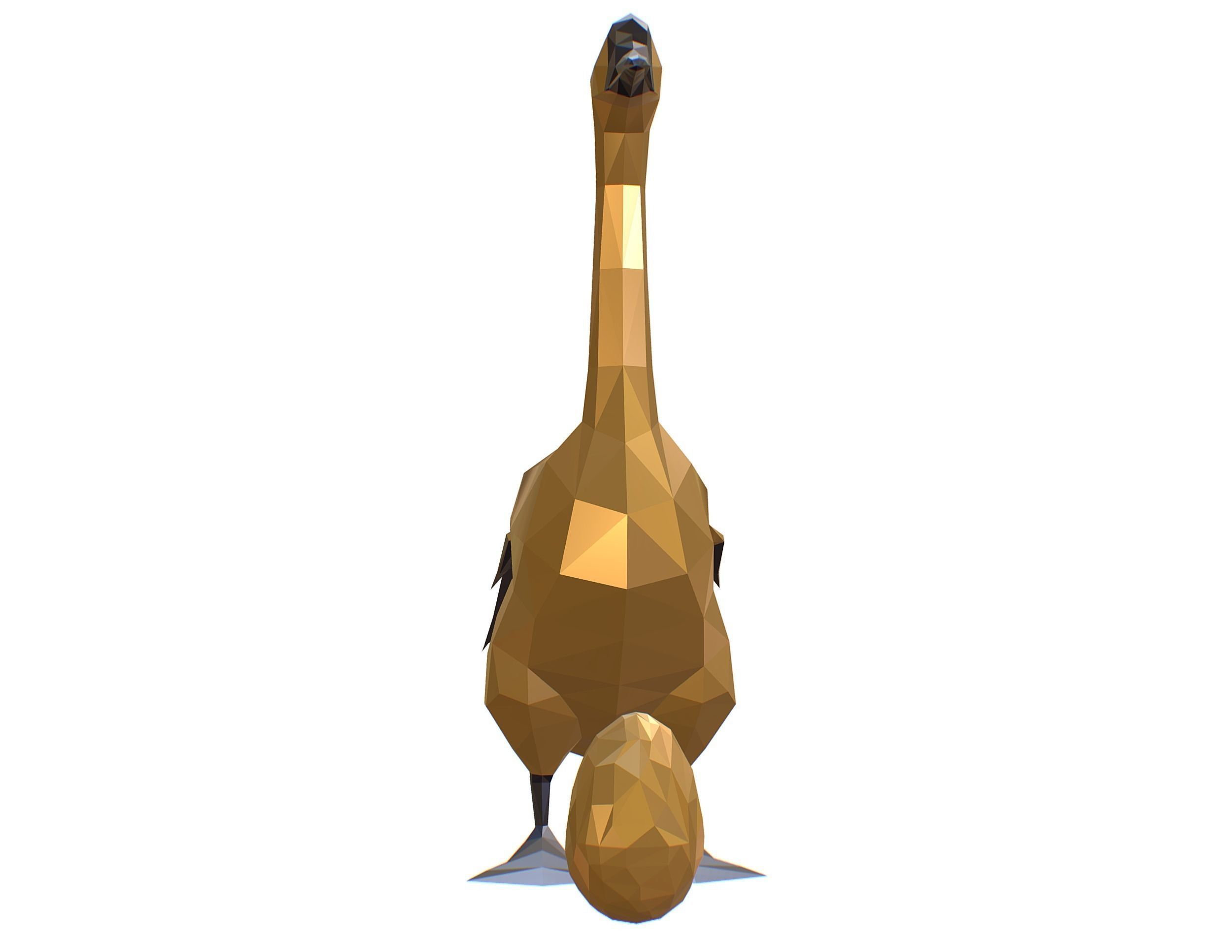 Animated Golden Goose Egg Lowpoly Art Style Low-poly 3D model_23