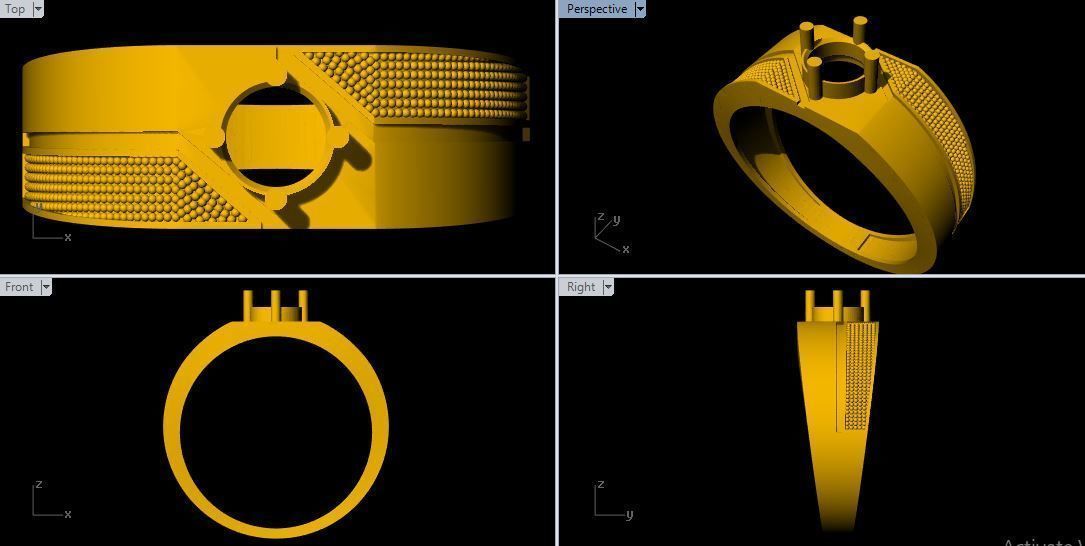Men Solitaire Ring 3dm file 3D print model_1