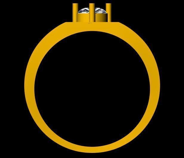 Men Solitaire Ring 3dm file 3D print model_6